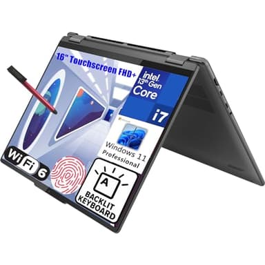 Lenovo Yoga 7i 16" Touchscreen FHD+ Business 2-in-1 Laptop Computer, 13th Gen Intel 12 Cores i7-1355U, 16GB LPDDR5 RAM, 512GB PCIe SSD, WiFi 6E, BT 5.1, Backlit KB, FR, Windows 11, BROAG Pen