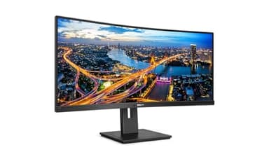 Philips 345B1C - 34 inch Curved WQHD Monitor, 100Hz, 4ms, VA, Speakers, Height Adjust, Power Sensor, USB Hub (3440 x 1440 WQHD, 300 cd/m², HDMI/DP/USB-B/USB 3.2)