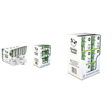 The Cheeky Panda Bamboo Toilet Roll Bulk Buy – 24 Rolls (6 Packs of 4) | Sustainable Loo Roll & Bamboo Facial Tissues | 12 Cube Tissue Boxes | Soft Face Tissues