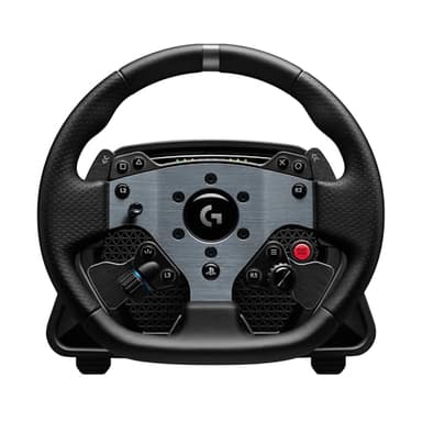 Logitech G PRO Racing Wheel, Simulated Steering Wheel, Direct Drive 11 Nm Force, TRUEFORCE Feedback, Magnetic Gear Shift Paddles, Dual Clutch, OLED Display, Quick Release, Playstation & PC - Black