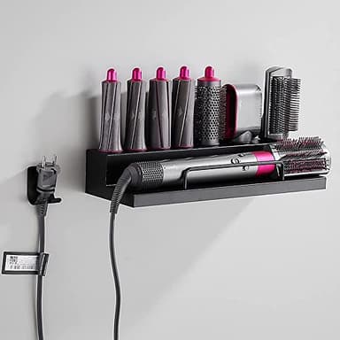 DALUOBO Storage Holder for Dyson Airwrap Curling Iron styler Wall Mounted Rack Bracket Stand with Adhesive for Home Bathroom Organizer (不锈钢)