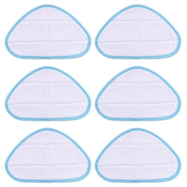Sgizoku Steam Mop Pads for H20 HD: HD Steam Mop Pads Replacement Pads - 6 Pack H2o HD Steam Cleaner Pads Microfibre Cloth Thane Steamer Covers Triangle Washable