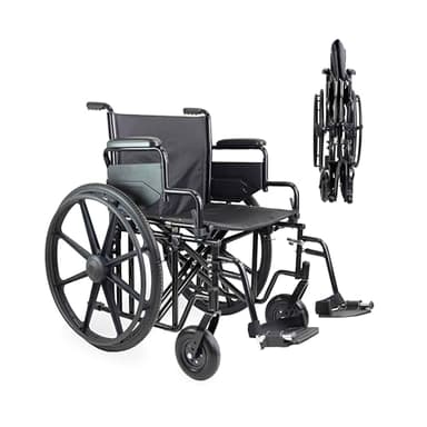 PEPE Mobility - Bariatric Wheelchair for Heavier People (Up to 500 lb), Heavy Duty Wide Self Propelled and Foldable, Sturdy Steel Frame