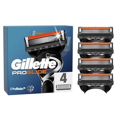 Gillette ProGlide Razor Blades Men, Pack of 1 x 4 Razor Blade Refills with Precision Trimmer, 5 Anti-Friction Blades