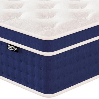 Bednew Super King Mattresses 34cm, 13.4 Inch Innerspring Hybrid Mattress Super King 6FT with Pocket Spring and Breathable Foam For Cool Comfort Sleep, Medium Firm Mattress (180x200x34cm)