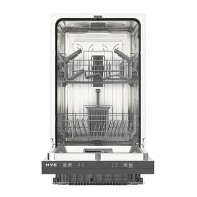 HYE Dishwasher - Slimline Dishwasher With 9 Place Settings, 49cm, Compact & Built-In Design, Silver, ECO Program, Quick Wash, Quiet Operation (49 dB) - DW01B09PS19