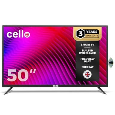 Cello C5024WSF 50″ inch Smart Ultrafast WebOS Full HD TV with Built in DVD Freeview Play FreeSat, Bluetooth. Netflix, Apple TV+, Prime Video, Paramount+, BBC iPlayer UK Made