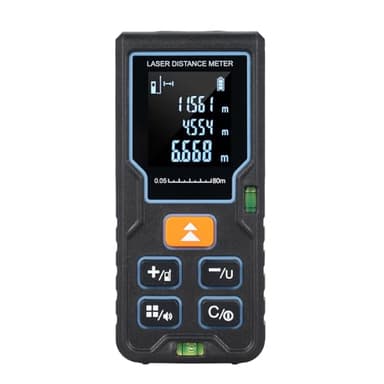 Laser Measure 40m/131ft Laser Distance Meter Portable Laser Measurement Tool with 2 Bubble Levels Large Backlit LCD Display m/ft/in Unit Switching Pythagorean Mode Measuring Distance Area Volume