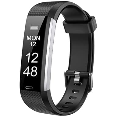 Runlio Fitness Tracker with Sleep Monitor, Activity Tracker with Step and Calories Counter, IP67 Waterproof Fitness Watch with Pedometer Stopwatch for Women Men, Black