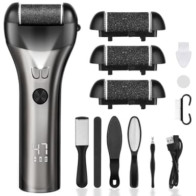 Lychico Electric Foot File Hard Skin Remover, Rechargeable Waterproof Callus Remover Foot Care Utensil, Professional Pedicure Tools for Hard Cracked Dry Dead Skin