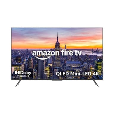 Amazon Fire TV 55" Omni Mini-LED series, QLED 4K UHD smart TV, Dolby Vision IQ, 144 Hz gaming mode, ambient experience, hands-free with Alexa, 2024 release