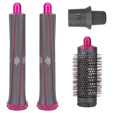 4 in 1 Hair Styling Tool for Dyson Airwrap HS01 HS05, Long Curling Barrels and Round Volumizing Brush Attachments for Dyson, Includes 2 Curling Attachment, 1 Round Volume Brush, 1 Adapter