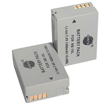 DSTE 2pcs NB-10L Li-ion Battery Compatible with Canon PowerShot G1 X, G15, G16, SX40 HS, SX50 HS, SX60 HS Digital Camera