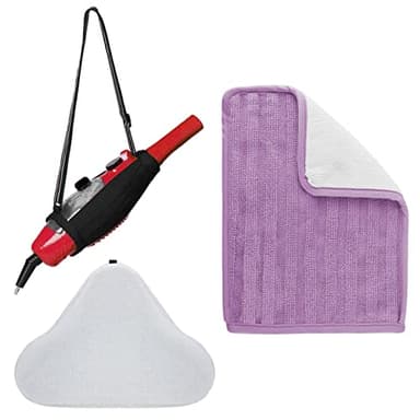Thane H2O Steam Mop X5 Cleaner Accessory Pack with Super Absorbent Washable Microfibre Window Cleaning Cloths Pads Mitt & Shoulder Strap for Hand Held Steamer