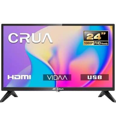 CRUA 24 inch (60 cm) Smart TV, VIDAA TV, HD Ready, Triple Tuner, Dolby Audio, Google Assistant, YouTube, Netflix, Disney+, DAZN, Google Play Store – Compact and Smart for your home (2024 model)