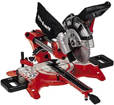 Einhell TC-SM 2131/1 Dual Drag Crosscut and Miter Saw Ø210 x Ø30 mm (max. 1500W, 4900 rpm, integrated Drag Function, Workpiece Stop, Clamping Device, Carbide-Tipped Saw Blade, Laser)