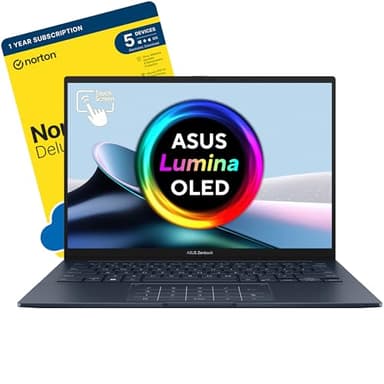 ASUS ZenBook 14 OLED UX3405MA (Intel Core Ultra 7 155H, 16 GB LPDDR5 RAM, 1 TB SSD, 14" Touchscreen 3K, Wi-Fi 6E, Backlit Keyboard, Windows 11 Home) includes Free Norton 360 Deluxe Anti Virus