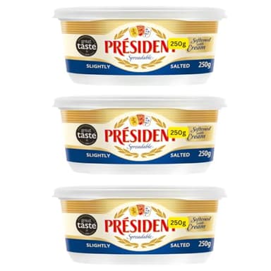 French Slightly Salted Spreadable Presidents 3x250g (3x250g)