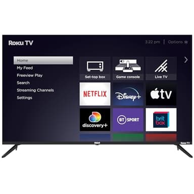 RCA Roku 50 Inch Smart TV, 50" 4K Ultra HD TV with Apple TV+ BBC Netflix Freeview Play, HDR Dolby Audio DVB-T2/T 3 x HDMI 2 x USB 2.0 Port UHD Television, Ideal Large Screen for Living Room