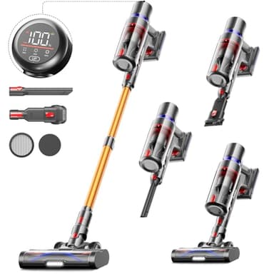Avalsor Cordless Vacuum Cleaner 550W&45Kpa&65Mins, Stick Vacuum with OLED Smart Touch Function, Vacuum Cleaner Cordless, Anti-Tangle, 7-Level Filter/8-in-1 for Hardwood Floor Carpet Car Pet Hair