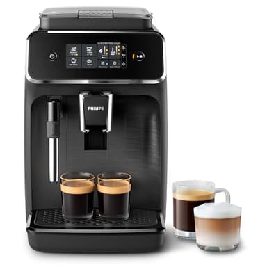 Philips 2200 Series Bean to Cup Coffee Machine - 2 Coffee Varieties, Classic Milk Frother & Cappuccino Maker, Quick-to-Clean, Ceramic Grinder, Fully Automatic Espresso machine - Black (EP2220/10)
