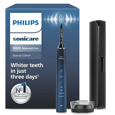 Philips Sonicare DiamondClean 9000 Series Power Electric Toothbrush Special Edition - Sonic Brush, Dark Blue, 1 X C3 Premium Plaque Control Brush Head (Model HX9911/88)
