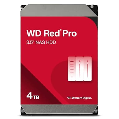WD Red Pro 4TB NAS 3.5" Internal Hard Drive - 7200 RPM Class, SATA 6 Gb/s, CMR Recording Technology, 256MB Cache