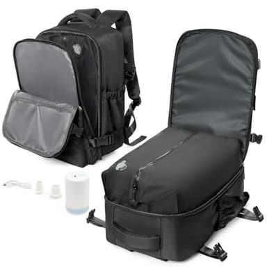 Vacuum Travel Backpack for Women, Cabin Bags 45x29x36 for EasyJet, Travel Hand Luggage Backpack Carry-ons Bag with Vacuum Compression, Black