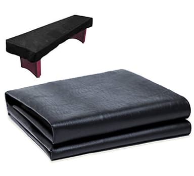 Waterproof Shuffleboard Table Cover for 9ft/12ft Game Table Heavy Duty PU Leather Furniture Cover (Black, 9ft)
