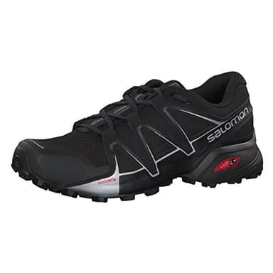 Salomon Speedcross Vario 2 Men's Trail Running Shoes, Hard and soft surface grip, Foothold, and Protection, Black, 7.5