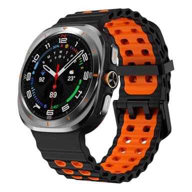 HAYONLIY Sport Silicone Bands Compatible for Samsung Galaxy Watch Ultra 47mm (2025/2024), Breathable Wristband Waterproof Replacement Soft Silicone Strap for Women Men