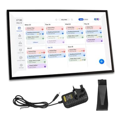 Naroote 15.6in Digital Calendar, Skylight Picture Frame, Electronic Chore Chart, Digital Notepad with 1080P HD, Wall Desk Placement & Interactive Touch Screen for House (UK Plug)