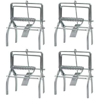 Crystals Mole Claw Trap to Catch & Kill Trap to Control Moles, Protects Lawns and Gardens, Durable, Fast Humane Kill, Rust-Free, All-Weather Design, Zinc Plated Steel, Silver, 14 x 10 cm (Set of 4)