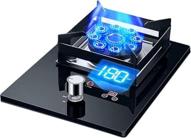 VUIKLCty Gas Cooker gas hob Built-in Gas Hob - Tabletop Kitchen Cooking - Easy To Clean Tempered Glass Or Stainless Steel Panel - Single Burner - Flameout Protection