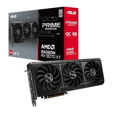ASUS Prime Radeon™ RX 9070 XT OC Edition Graphics Card (PCIe 5.0, HDMI/DP 2.1, 2.5-Slot Design, axial-tech Fans, Dual Ball Fan Bearings, Dual BIOS, GPU Guard)