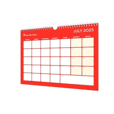 Collins 'Colplan' 12 Month Mid/Academic Year Memo Wall Planner, CMCA4M-2526 - July 2025, July 2026 Monthly Calendar, A4 Size