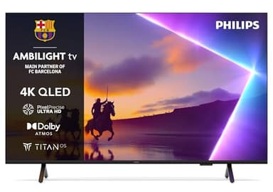 PHILIPS Ambilight 55PUS8500 4K QLED Smart TV - 55 Inch Display with Pixel Precise, Ultra HD, Titan OS Platform and Dolby Atmos Sound, Works with Alexa and Google Voice Assistant