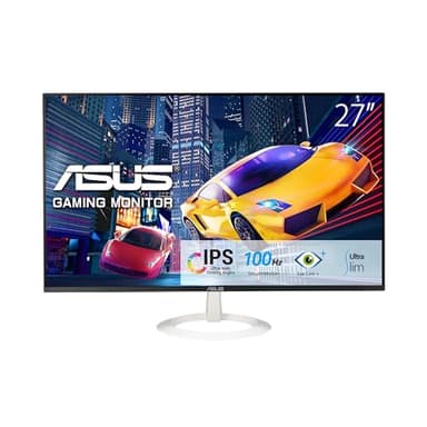 ASUS VZ27EHF-W Eye Care Gaming Monitor – 27-inch, IPS, Full HD, Frameless, 100Hz, Adaptive-Sync, 1ms MPRT, HDMI, Low Blue Light, Flicker Free, Wall Mountable