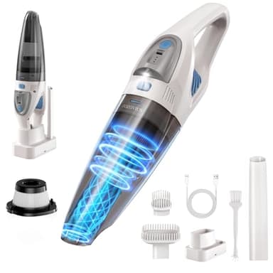 zozovius Handheld Vacuum Cleaner 22000PA Powerful Suction Brushless Motor with Charge Stand Lightweight Handheld Vacuums Cordless Rechargeable for Car Home Kitchen
