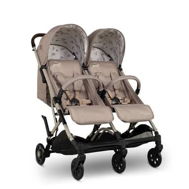 Cosatto Yo Double Stroller, Twin Baby Pushchair, Lightweight Compact Fold, Birth to 22kg, UPF 100+, Free Raincover (Lollop)