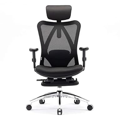 SIHOO Office Chair Ergonomic with Footrest, Breathable Mesh Design High Back Computer Chair, Adjustable Headrest and Lumbar Support (Black)