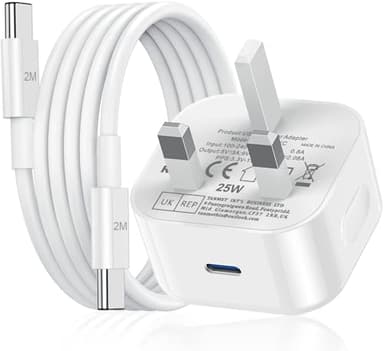 iPad Charger,New Apple iPad USB C Fast Charger Cable and Plug 2M 25W Super Fast Charge for iPad Pro 12.9 11 inch 3rd 4th 5th 6th M4 Generation/Air 10.9 inch 4th 5th Gen M2/Mini 6 A17 Pro/iPad 10th A16