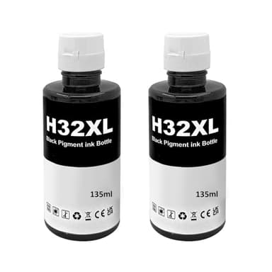 LAIPENG 32XL Ink Compatible with HP 32 XL Ink Bottles for Smart Tank 315 319 455 515 516 530 555 558 559 570 655 670 790 5105 7005 7006 7305 7306 7605 415 419 Printer (2 Black)
