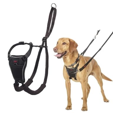 HALTI No Pull Harness Size Medium, Professional Dog Harness to Stop Pulling on the Lead, Easy to Use, Anti-Pull Training Aid, Adjustable, Reflective and Breathable, For Medium Dogs, Black