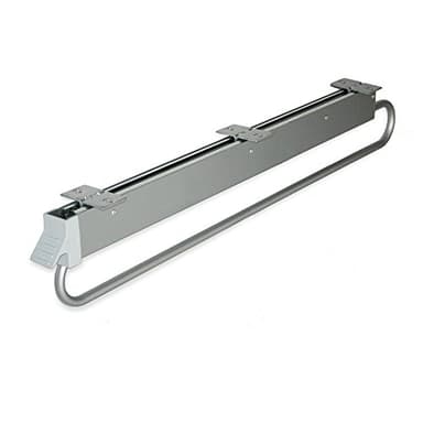 Emuca - Wardrobe pull out clothes hanger rail, sliding hanging rail with length 800mm (31,4 inch),Steel and plastic, metallic grey