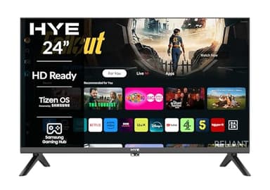 HYE TV - Smart TV, 24" Screen Size, HD Ready Resolution, Samsung Tizen OS & Gaming Hub, Versatile Connectivity, Black, Perfect For Streaming, Gaming & Entertainment - 24HDS1008