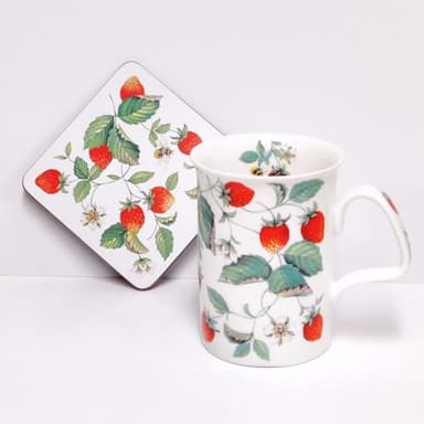 Roy Kirkham - England Mug and Coaster Set - Alpine Strawberry Design