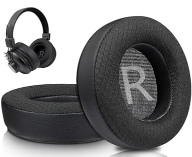 SOULWIT Mesh Fabric 80mm Earpads Replacement for House of Marley Positive Vibration 2 Wired/Wireless Headphones, Ear Pads Cushions with Noise Isolation Foam - Black