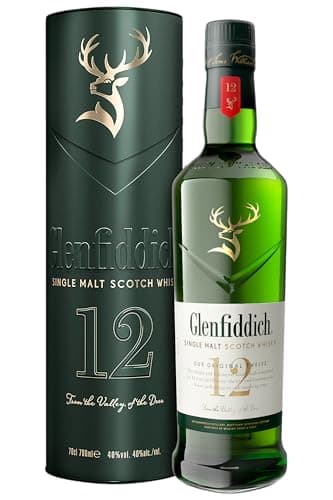 Glenfiddich 12 Year Old Single Malt Scotch Whisky , 70cl , 40 Percent ABV , Fresh and Fruity Whisky with Notes of Pear and Oak I Presented in a Gift Tin , Ideal for Gifting