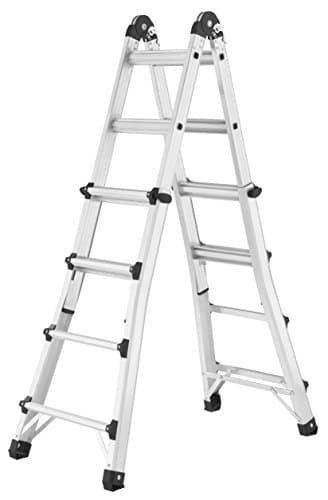 Hailo 7516-707 4-Part MTL Telescopic Ladder, Silver